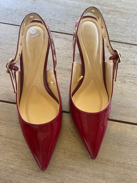 Jessica Simpson Shoes - Jessica Simpson Chilli Pepper Patent Pointed Slingback Pumps